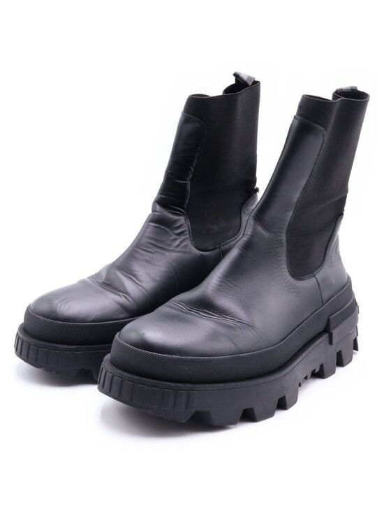 Moncler Neue Chelsea Side Gore Leather Boots Black